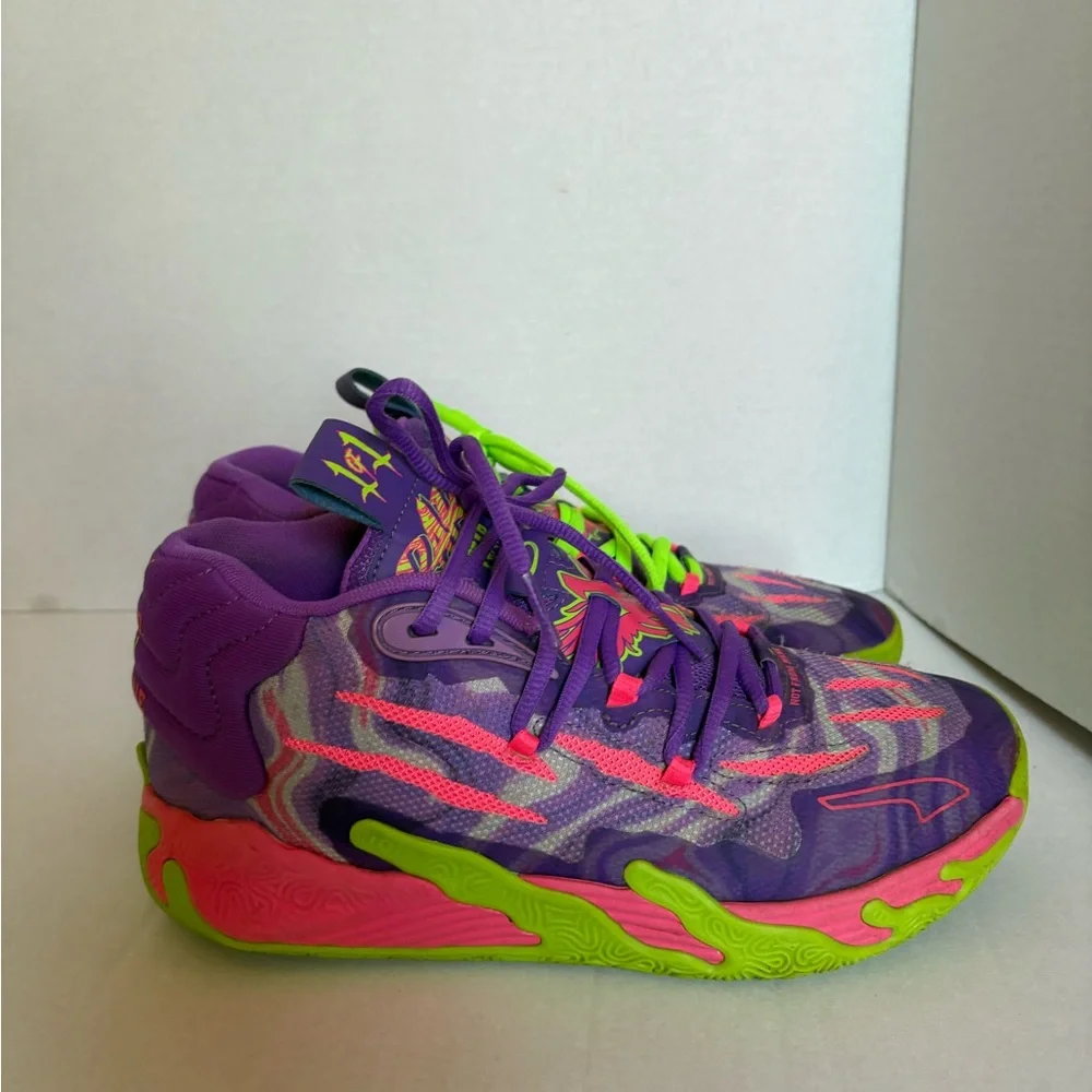 Puma MB.01 LaMelo Ball Not From Here Big Kid 6.5 Purple Pink Green - Picture 7 of 10